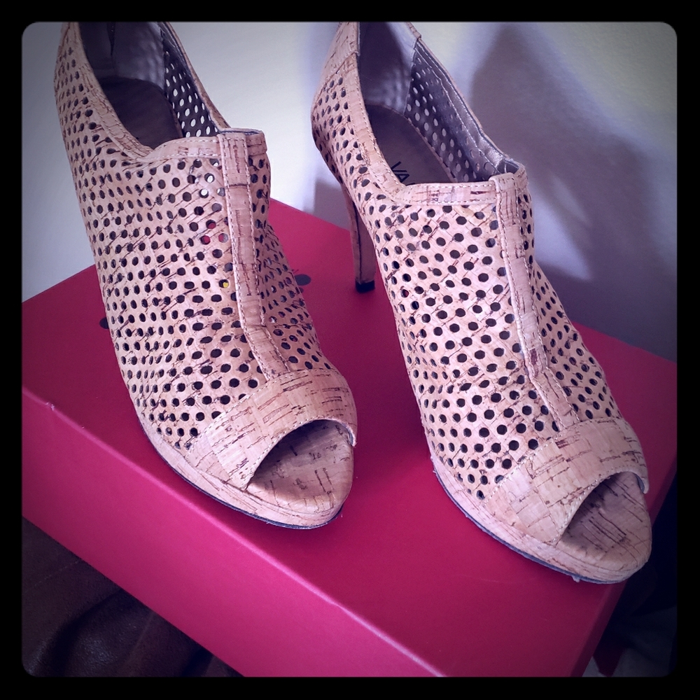 Ladies Suede & Cork Sandal Shoes.